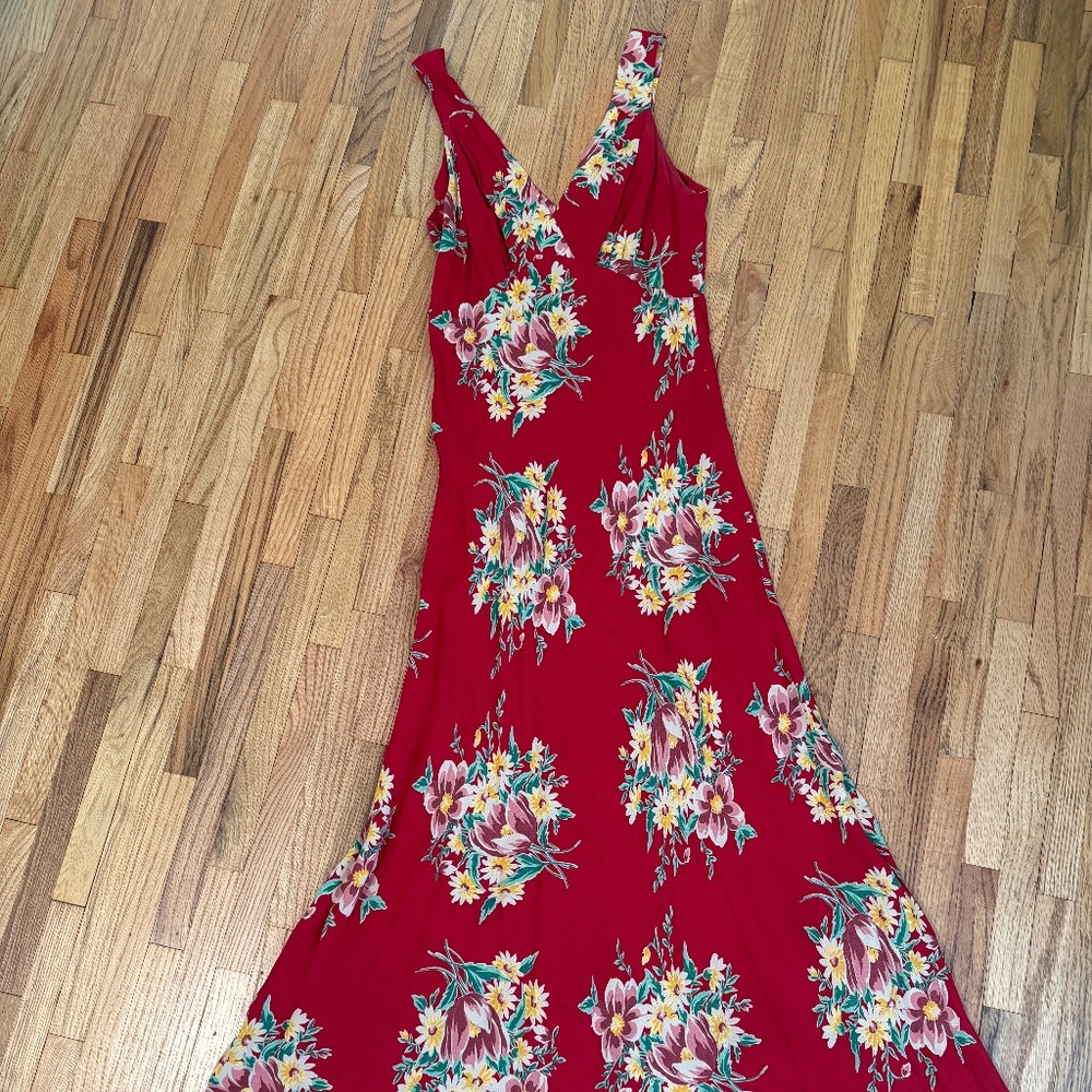 Gorgeous red floral vintage 90s Betsey Johnson dress, size 6
